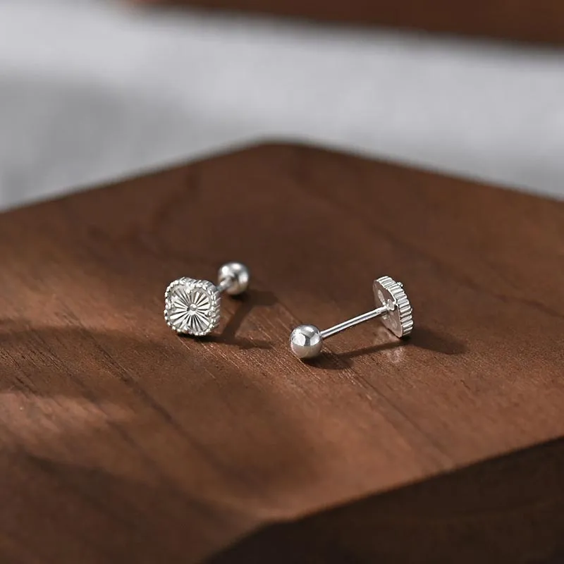 DAN DREAM S999 Fine Silver Stud Earrings Women's-5
