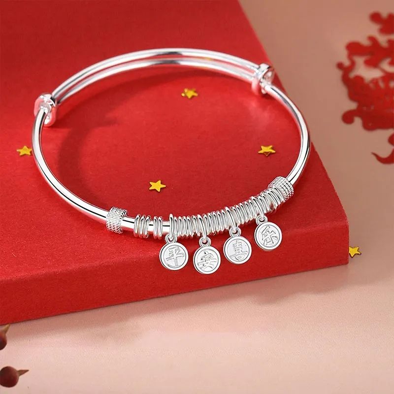 SHARK BABY S999 Fine Silver Bangles Unisex-5