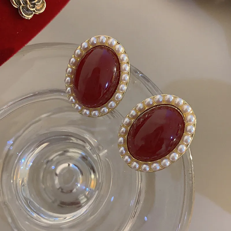 DAN DREAM Colored Glaze Stud Earrings Women's-6
