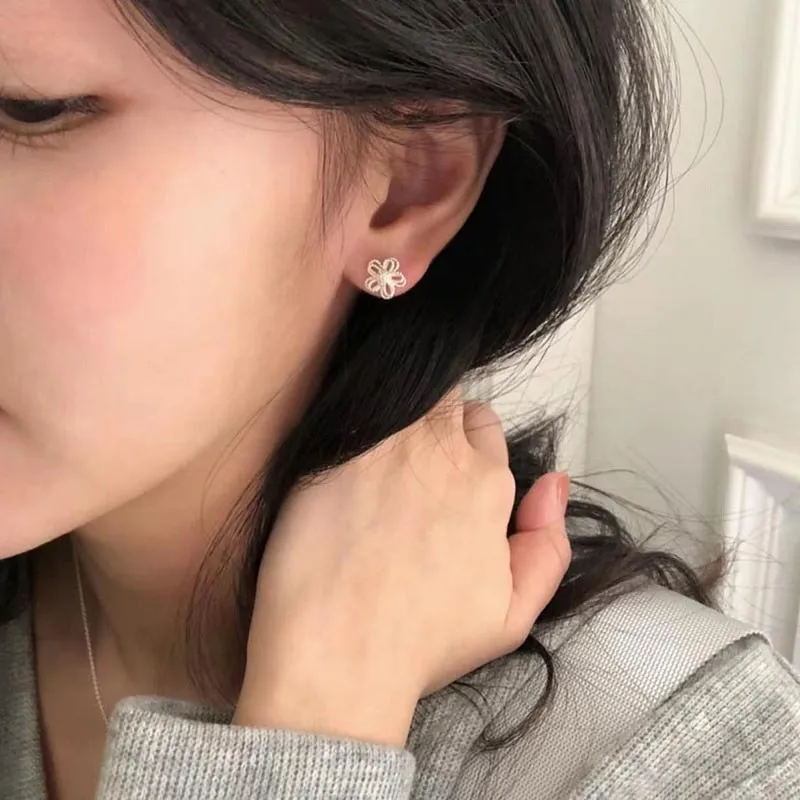 SHARK BABY S925 Silver Stud Earrings Women's-1