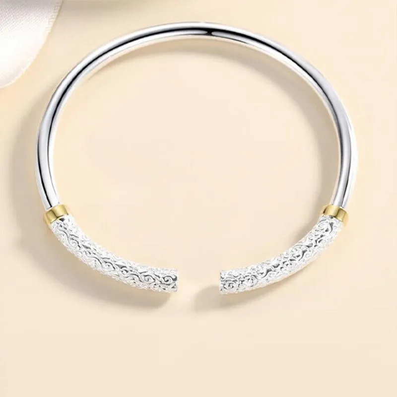 SHARK BABY S999 Fine Silver Bangles Unisex-6