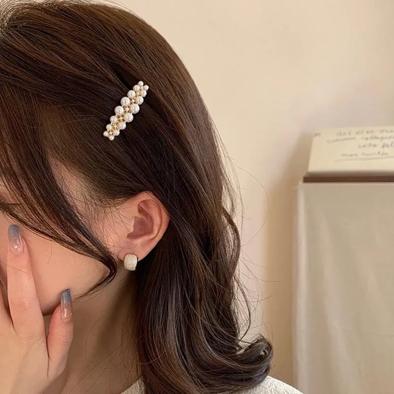 DAN DREAM Alloy Shell Pearl Pearl Hair Clips Women's-1