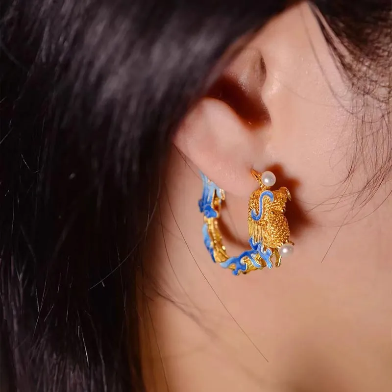SHARK BABY Enamel Earrings Women's-1