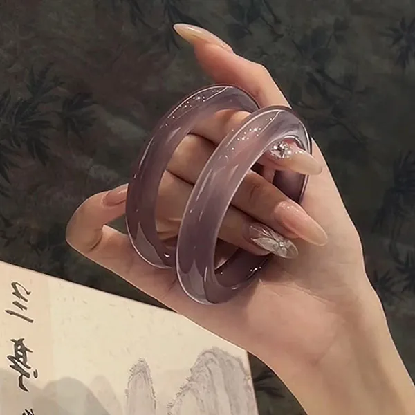 DAN DREAM Agate Chalcedony/Crystal/Jade Bangle Women's-2