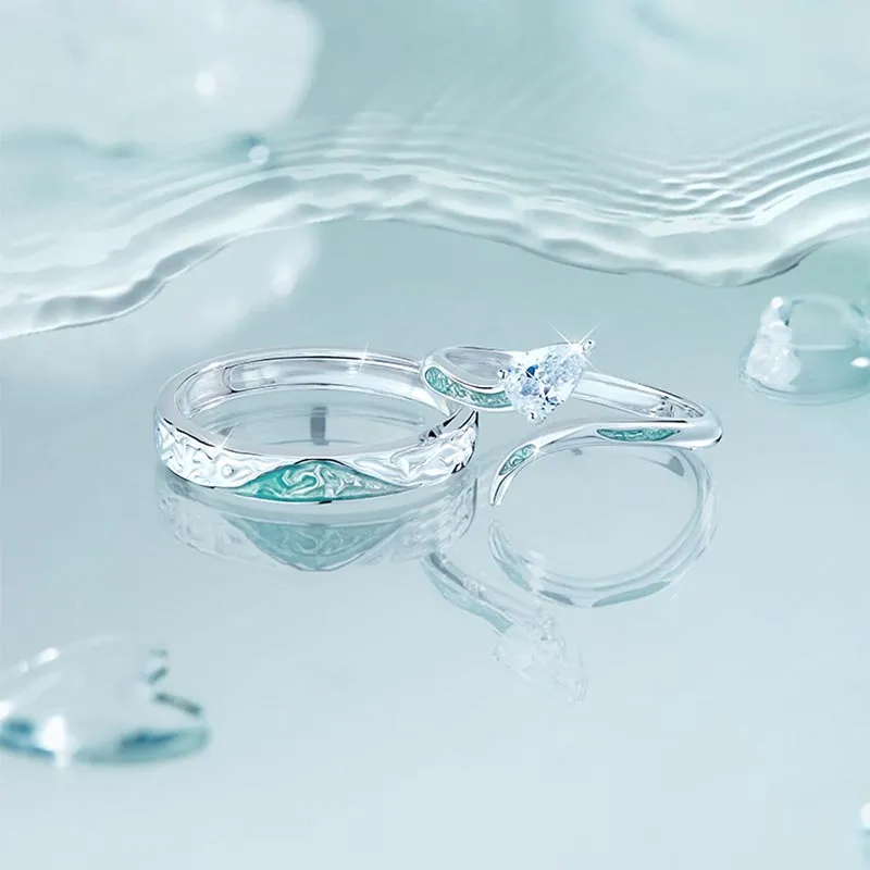 DAN DREAM S999 Fine Silver, Glue Drip Rings Unisex-4