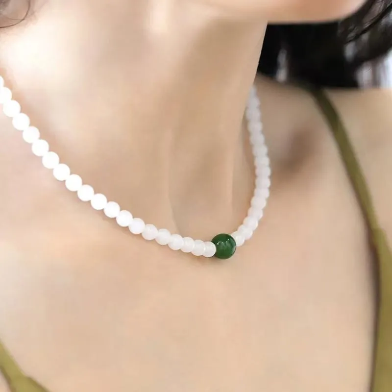 SHARK BABY Golden Silk Jade Necklaces Women's-6