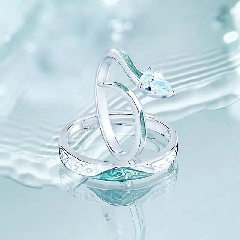 DAN DREAM S999 Fine Silver, Glue Drip Rings Unisex-6