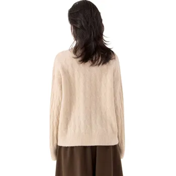 JINJU Cashmere Sweater Women's Light Beige Camel