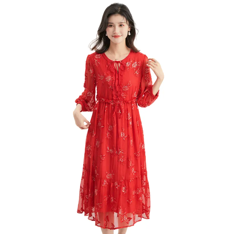 JINJU Long Sleeved Dresses Women's-5