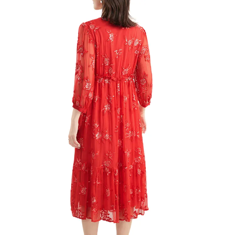 JINJU Long Sleeved Dresses Women's-6