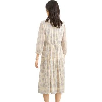 JINJU Long Sleeved Dresses Women's Beige Blue