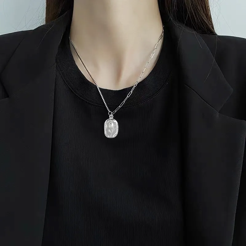 Pursue Love Titanium Steel Necklaces Unisex-5