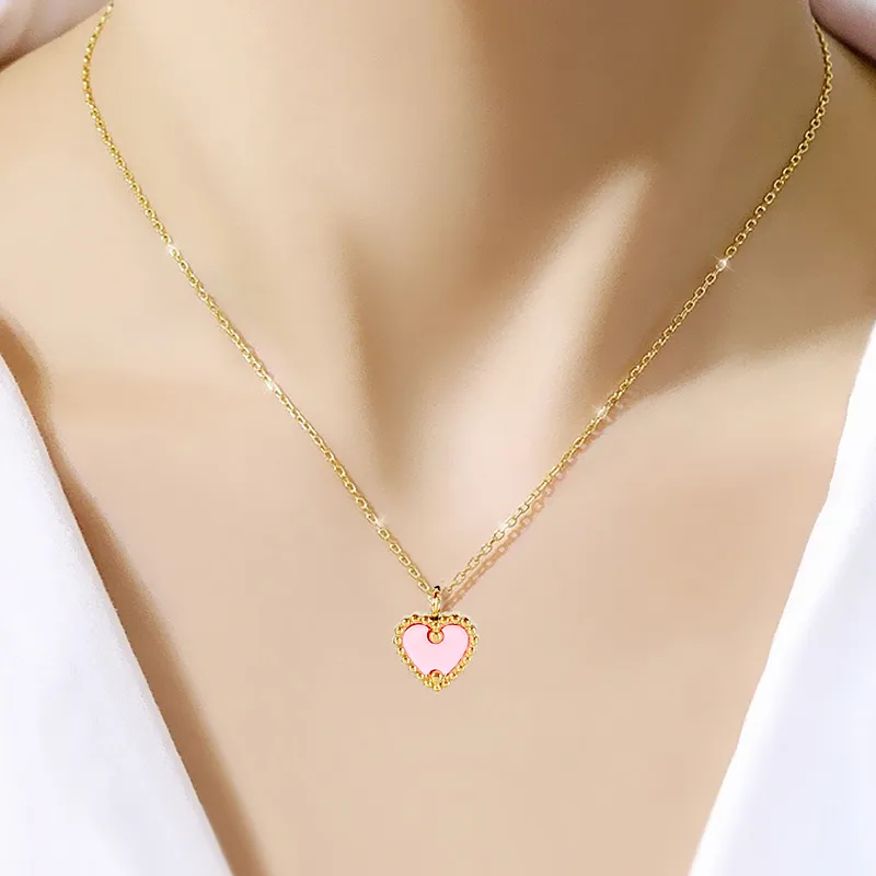 Pursue Love Titanium Steel Necklaces Women's-3