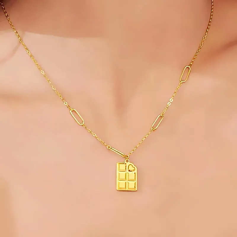 Pursue Love Titanium Steel Necklaces Unisex-2