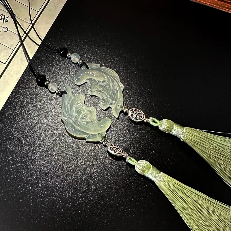 Tang Zhi Natural Serpentine Jade Pendants Unisex-2