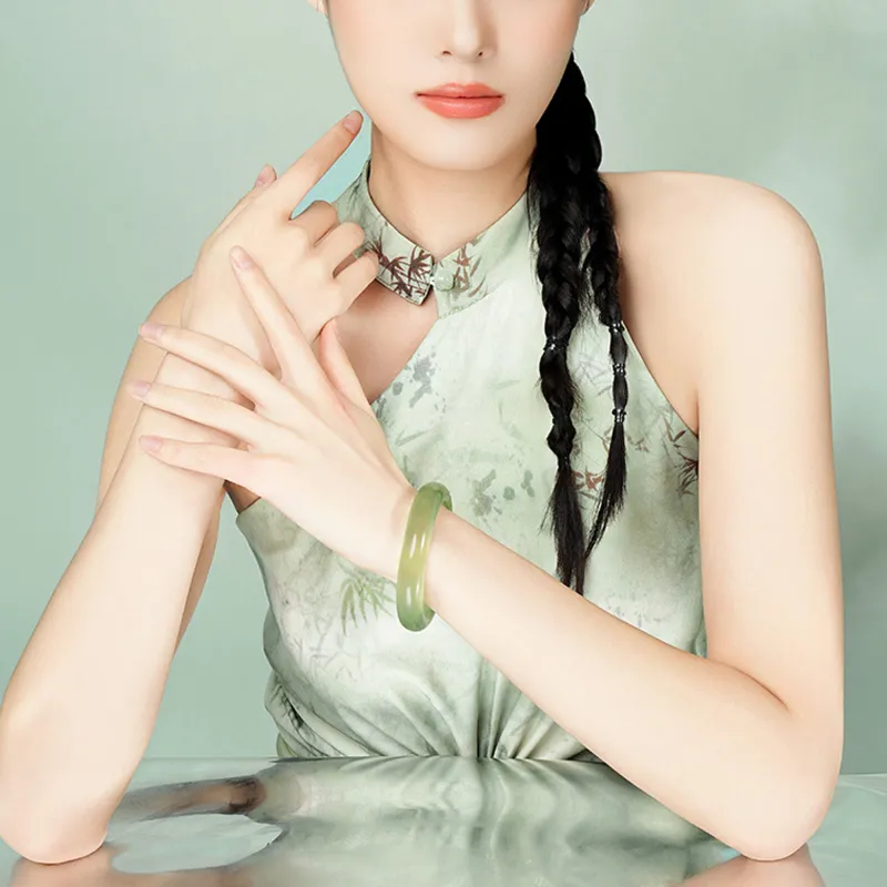 Tang Zhi Serpentine Jade Bangles Women's-4
