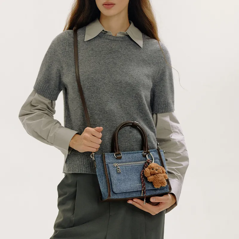 LA FESTIN Top Grain Cow Leather Crossbody Bag Commute Handbag Medium Size Women's Multicolor-2
