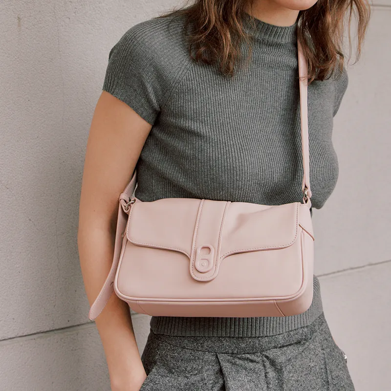 LA FESTIN Cow Leather Commute Crossbody Bag Women's-10