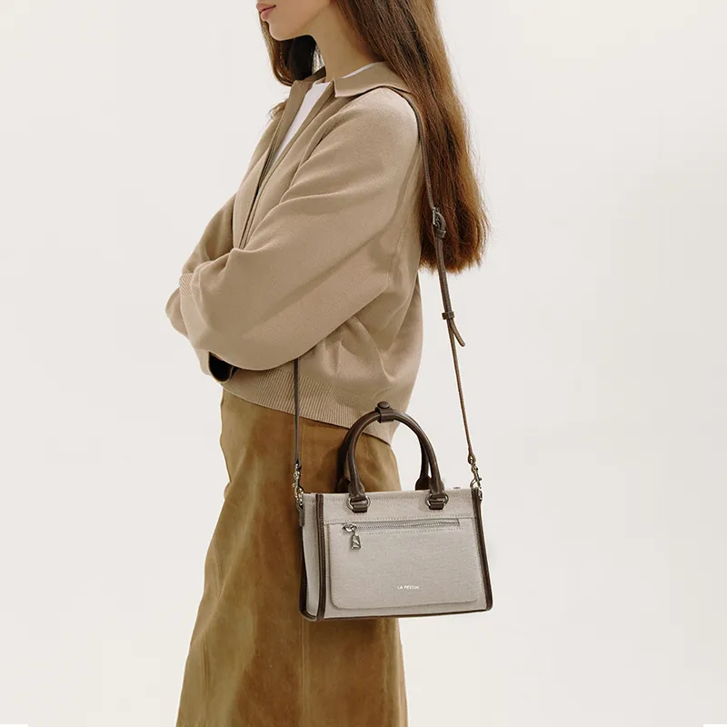 LA FESTIN Top Grain Cow Leather Crossbody Bag Commute Handbag Medium Size Women's Multicolor-12