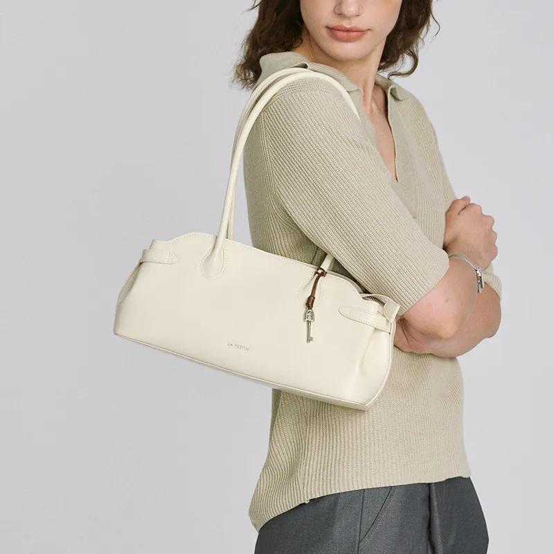 LA FESTIN Top Grain Cow Leather Baguette Bag Shoulder Bag Medium Size Women's Multicolor-9