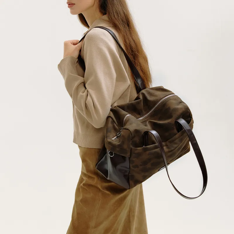 LA FESTIN Cow Leather Patchwork Synthetic Leather Tote Bag Shopping Bag Shoulder Bags Women's Multicolor-5