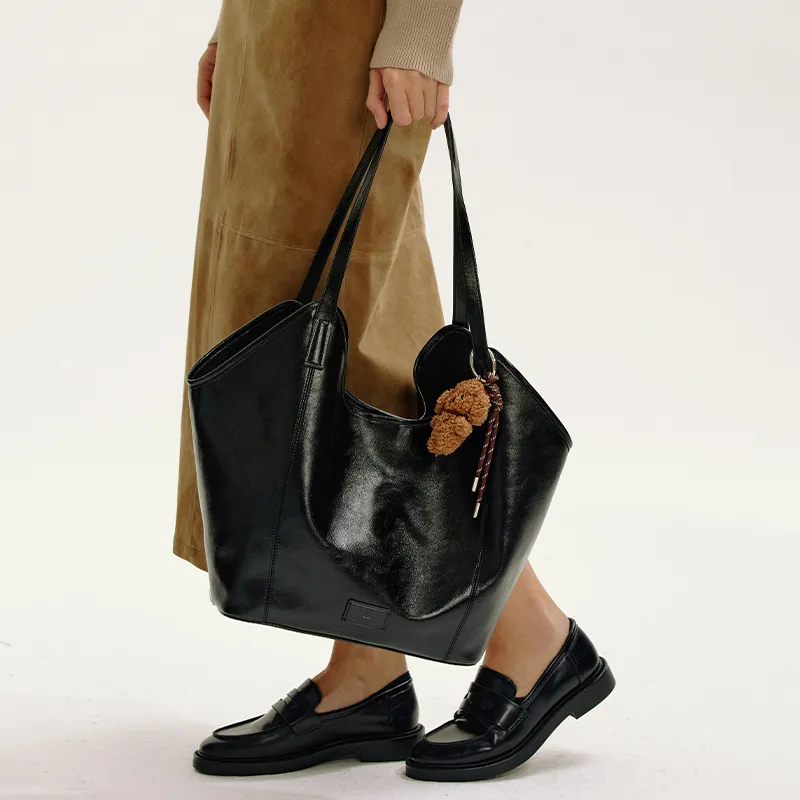 LA FESTIN Synthetic Leather With Cow Leather One Shoulder Bag, Large Capacity Tote Handbag Tubas Women's Multicolor-9