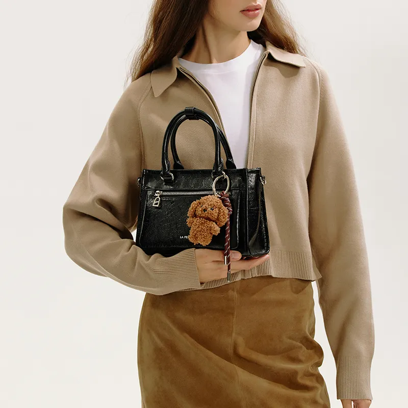 LA FESTIN Top Grain Cow Leather Crossbody Bag Commute Handbag Medium Size Women's Multicolor-23