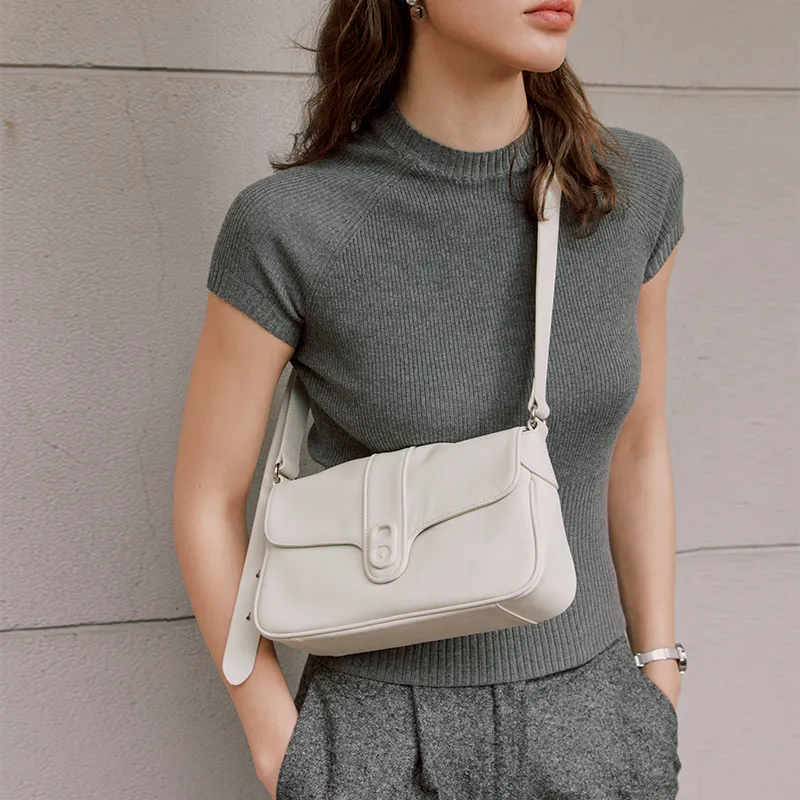 LA FESTIN Cow Leather Commute Crossbody Bag Women's-7