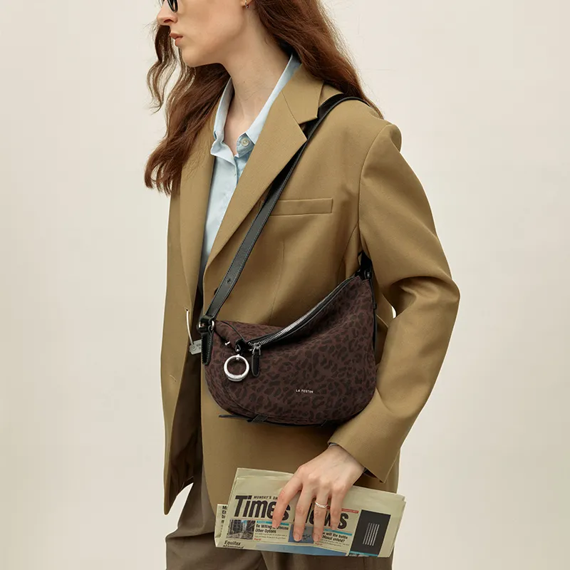LA FESTIN Cow Leather Shoulder Bag Medium Size Women's Multicolor-4