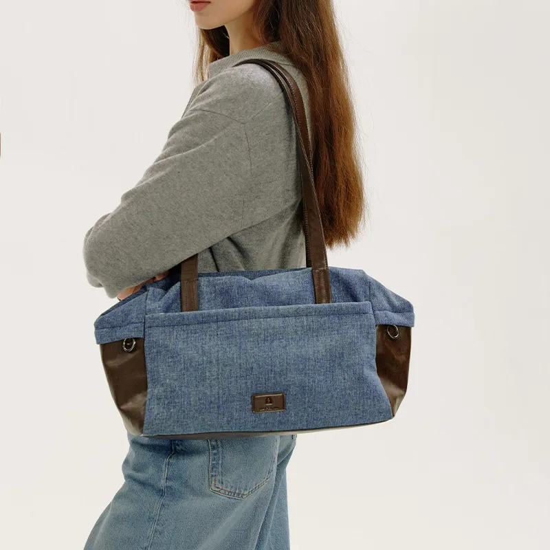 LA FESTIN Cow Leather Patchwork Synthetic Leather Tote Bag Shopping Bag Shoulder Bags Women's Multicolor-12