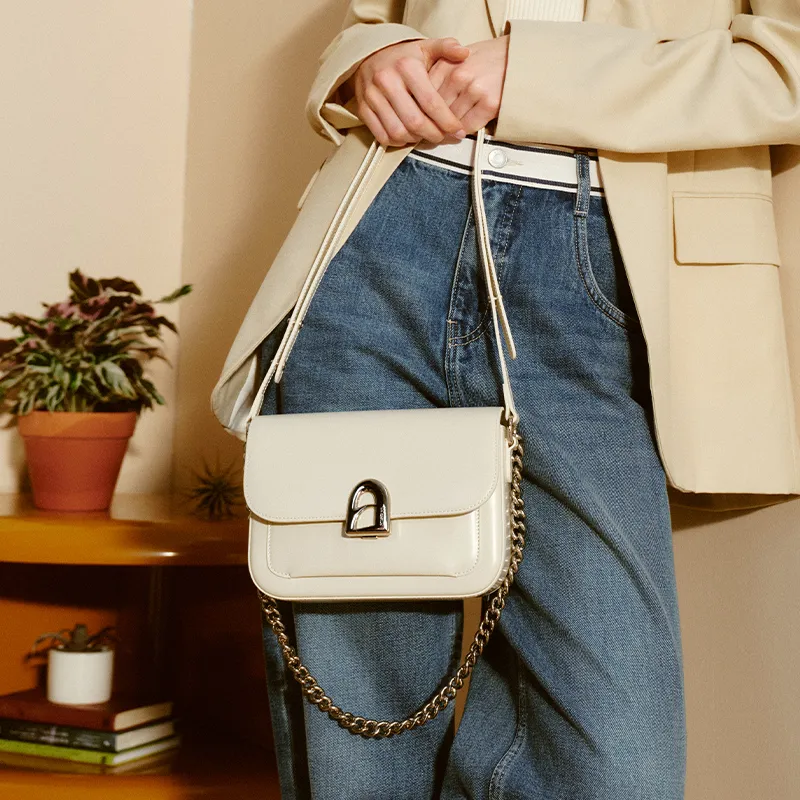 LA FESTIN Cow Leather Commute Shoulder Bag, Crossbody Bag, Underarm Chain Bag Medium Size Women's-2