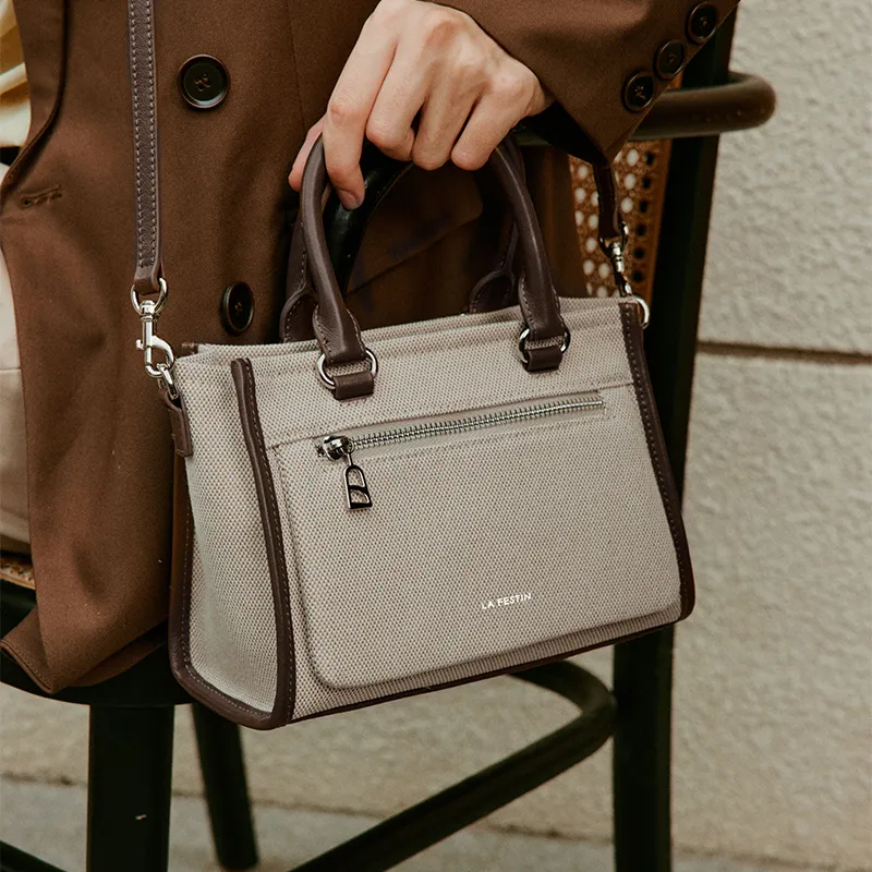 LA FESTIN Top Grain Cow Leather Crossbody Bag Commute Handbag Medium Size Women's Multicolor-11