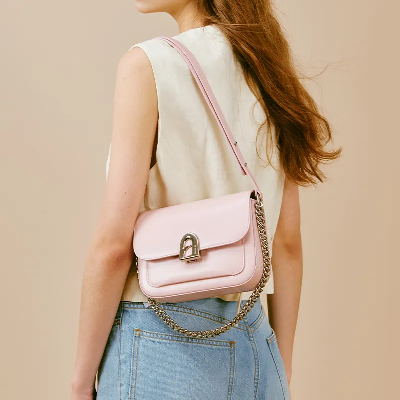 LA FESTIN Cow Leather Commute Shoulder Bag, Crossbody Bag, Underarm Chain Bag Medium Size Women's-16