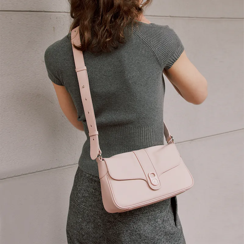 LA FESTIN Cow Leather Commute Crossbody Bag Women's-11