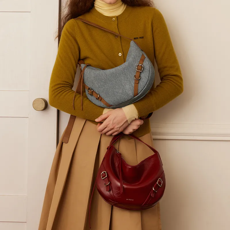 LA FESTIN Cow Leather Tote Bag Shopping Bag Shoulder Bag Crossbody Bag Medium Size Women's Multicolor-8