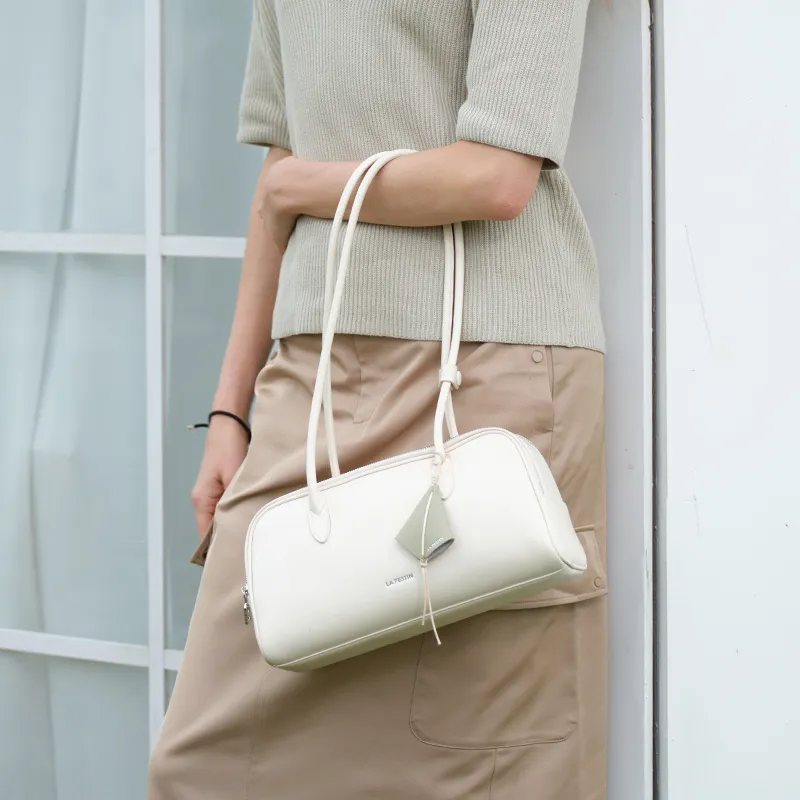 LA FESTIN Split Cow Leather With Synthetic Leather Baguette Underarm Shoulder Bag Women's Multicolor-2