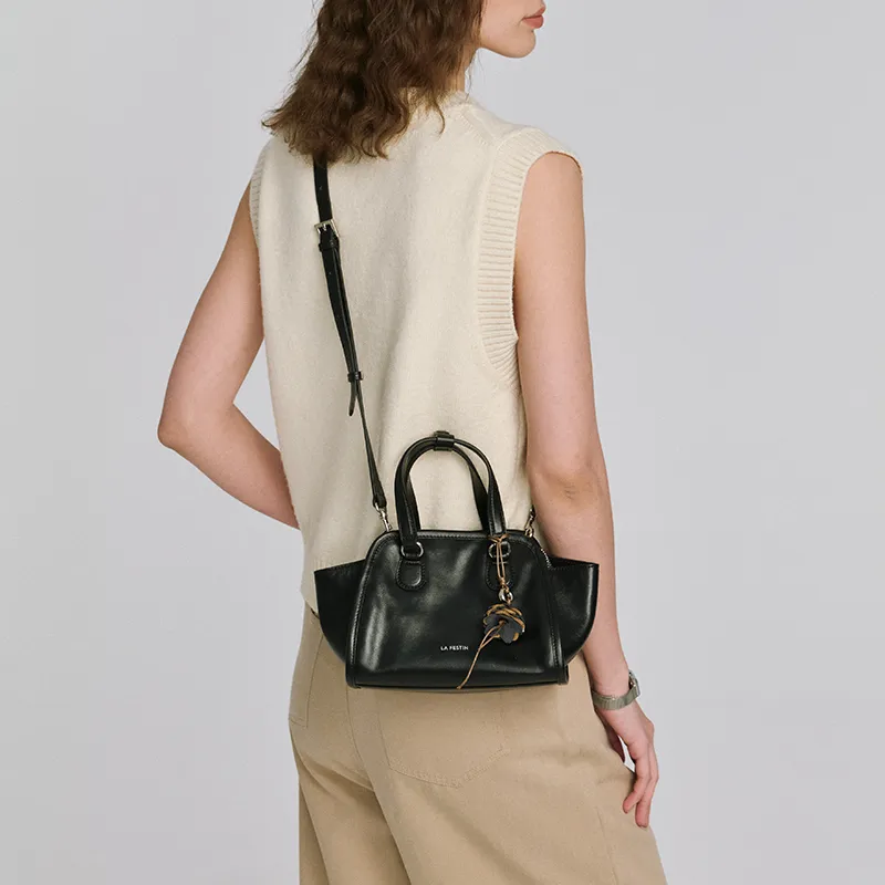 LA FESTIN Top Grain Cow Leather Crossbody Handbag Trumpets Women's Multicolor-15