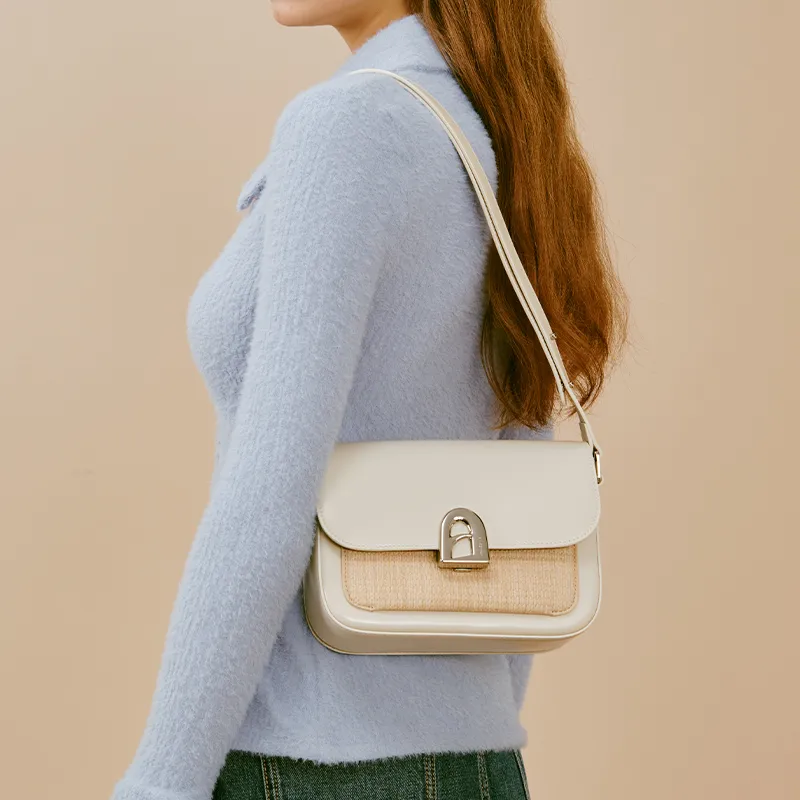 LA FESTIN Synthetic Leather New Arrival One Shoulder Crossbody Niche Underarm Tofu Bag Women's-7
