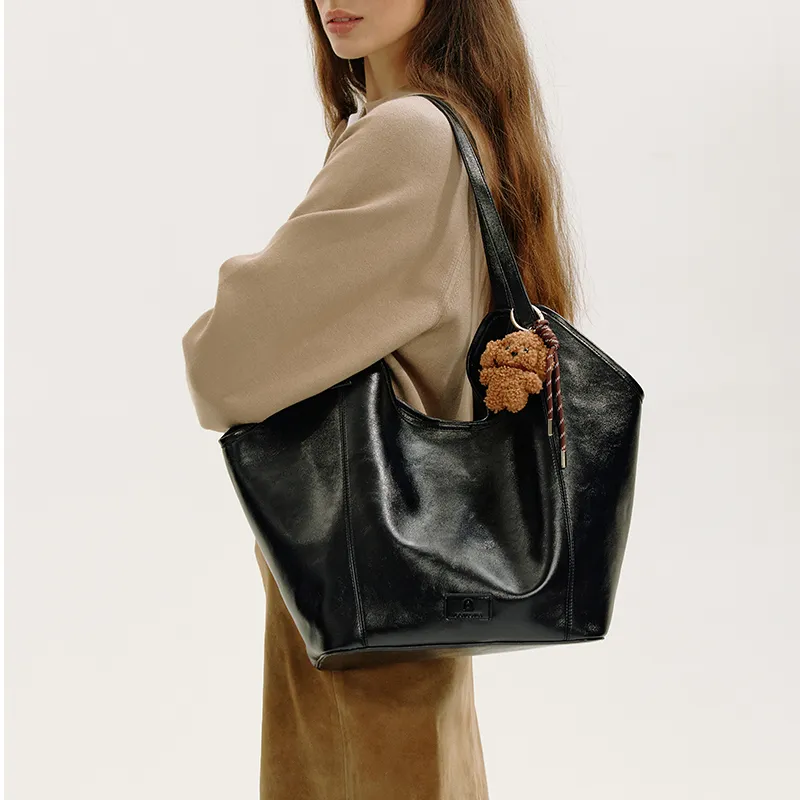 LA FESTIN Synthetic Leather With Cow Leather One Shoulder Bag, Large Capacity Tote Handbag Tubas Women's Multicolor-11