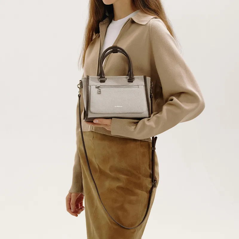 LA FESTIN Top Grain Cow Leather Crossbody Bag Commute Handbag Medium Size Women's Multicolor-13