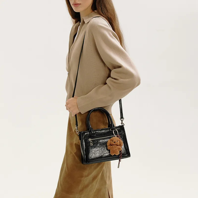 LA FESTIN Top Grain Cow Leather Crossbody Bag Commute Handbag Medium Size Women's Multicolor-22