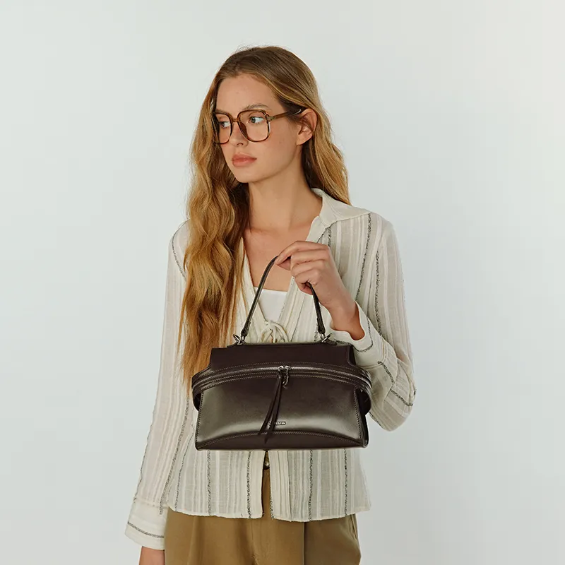 LA FESTIN Cow Leather Patchwork Synthetic Leather Crossbody Handbags Medium Size Women's Multicolor-6