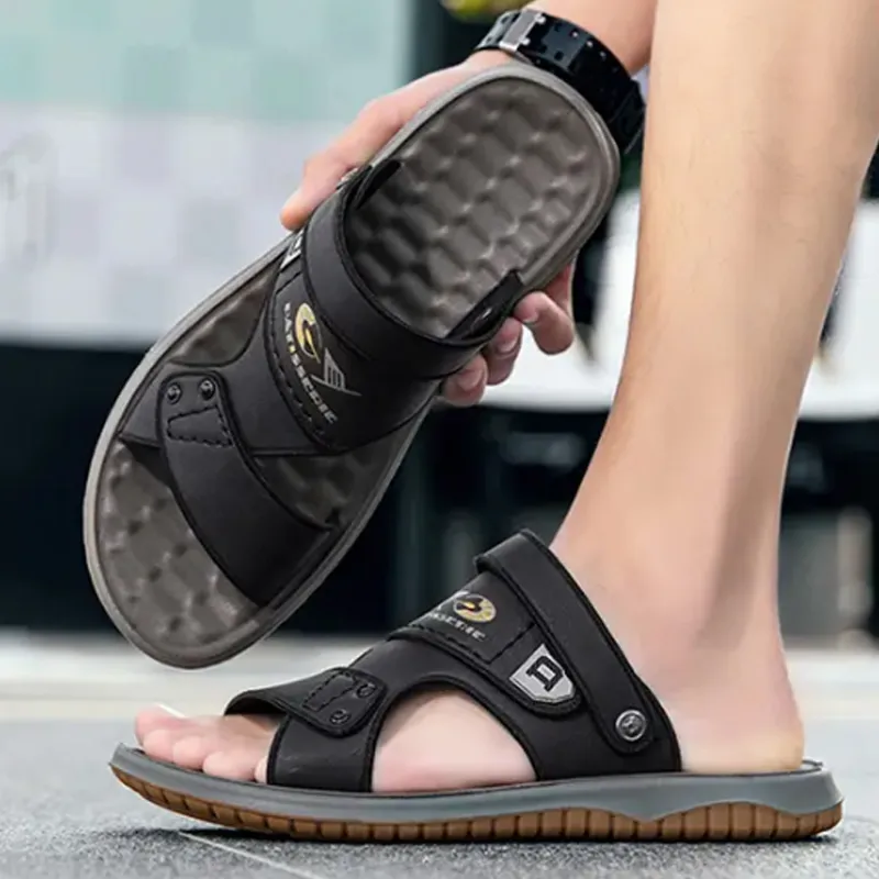 Wit Beach Sandals Men Black-4