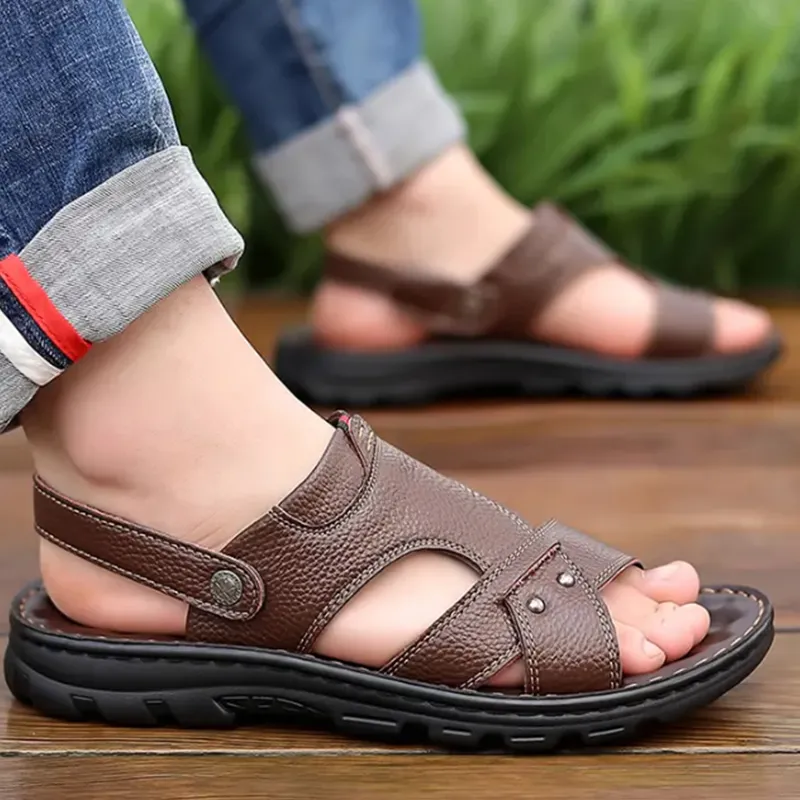 Wit Beach Sandals Men Brown-6
