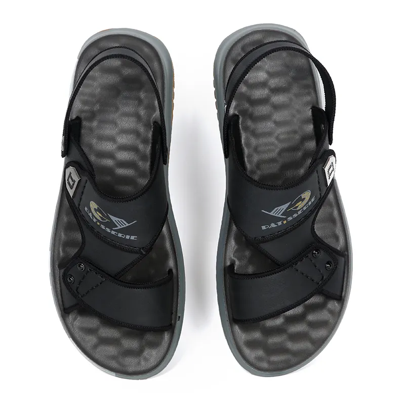 Wit Beach Sandals Men Black-3