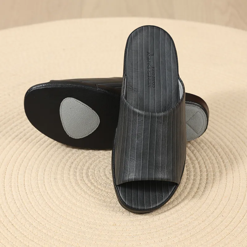 PANSY Slide Slippers Men Black/Coyote Brown-1