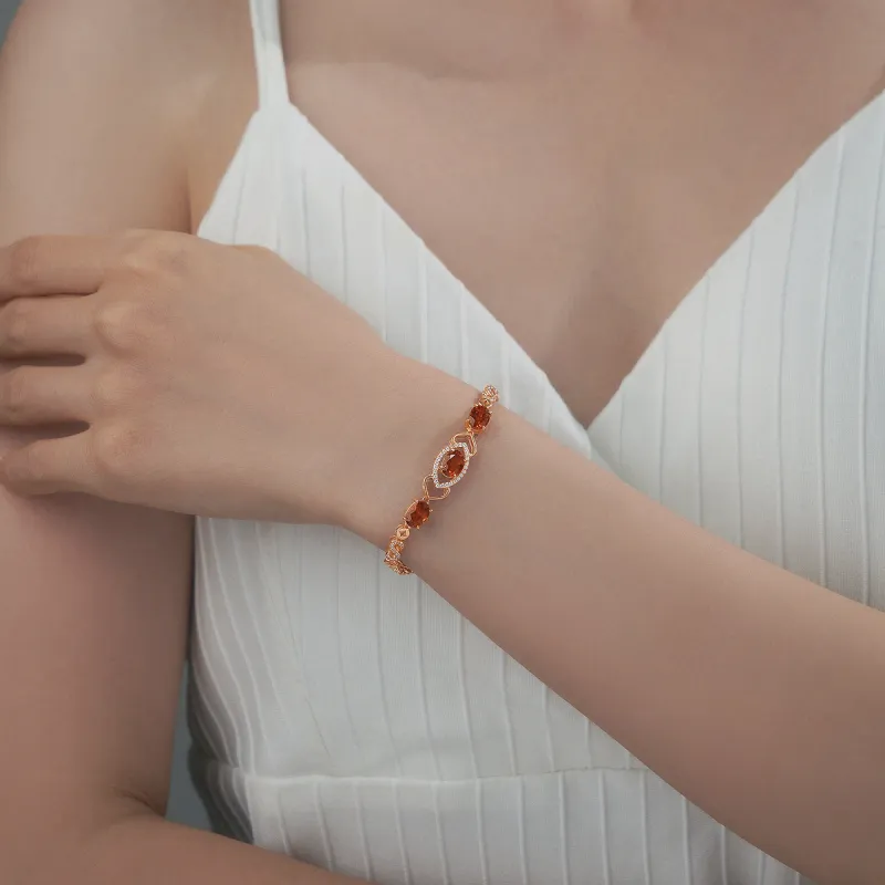 ME LUXE S925 Silver Red Vintage Elegant Delicate Fashion Versatile Elegance Bracelet Women's-2