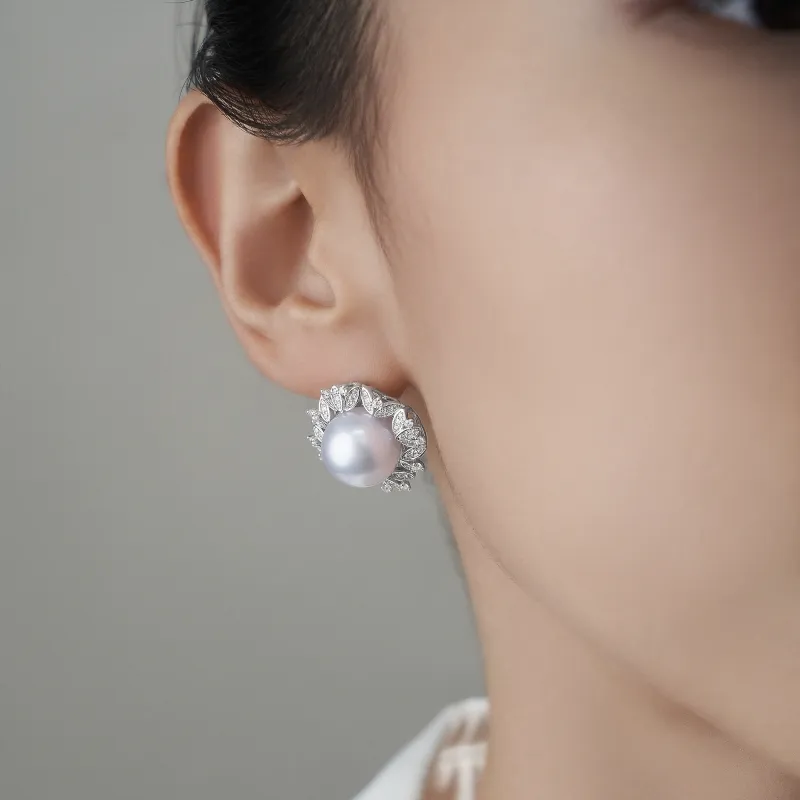 ME LUXE Saltwater Pearl Stud Earrings Women's-2