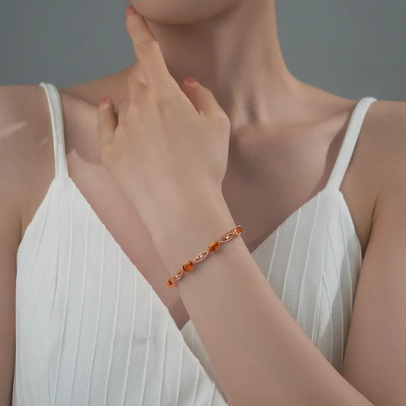 ME LUXE S925 Silver Red Elegance Vintage Delicate Fashion Versatile Bracelet Women's-7