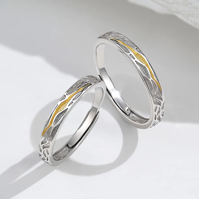 ME LUXE 925 Sterling Silver Ring Sweet Couple Rings Confession Gift Unisex-6